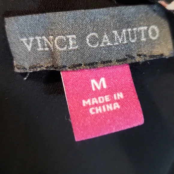 Vince Camuto Black Floral Blouse Size Medium - Picture 7 of 7